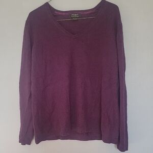 Eddie Bauer Purple V-Neck Sweater